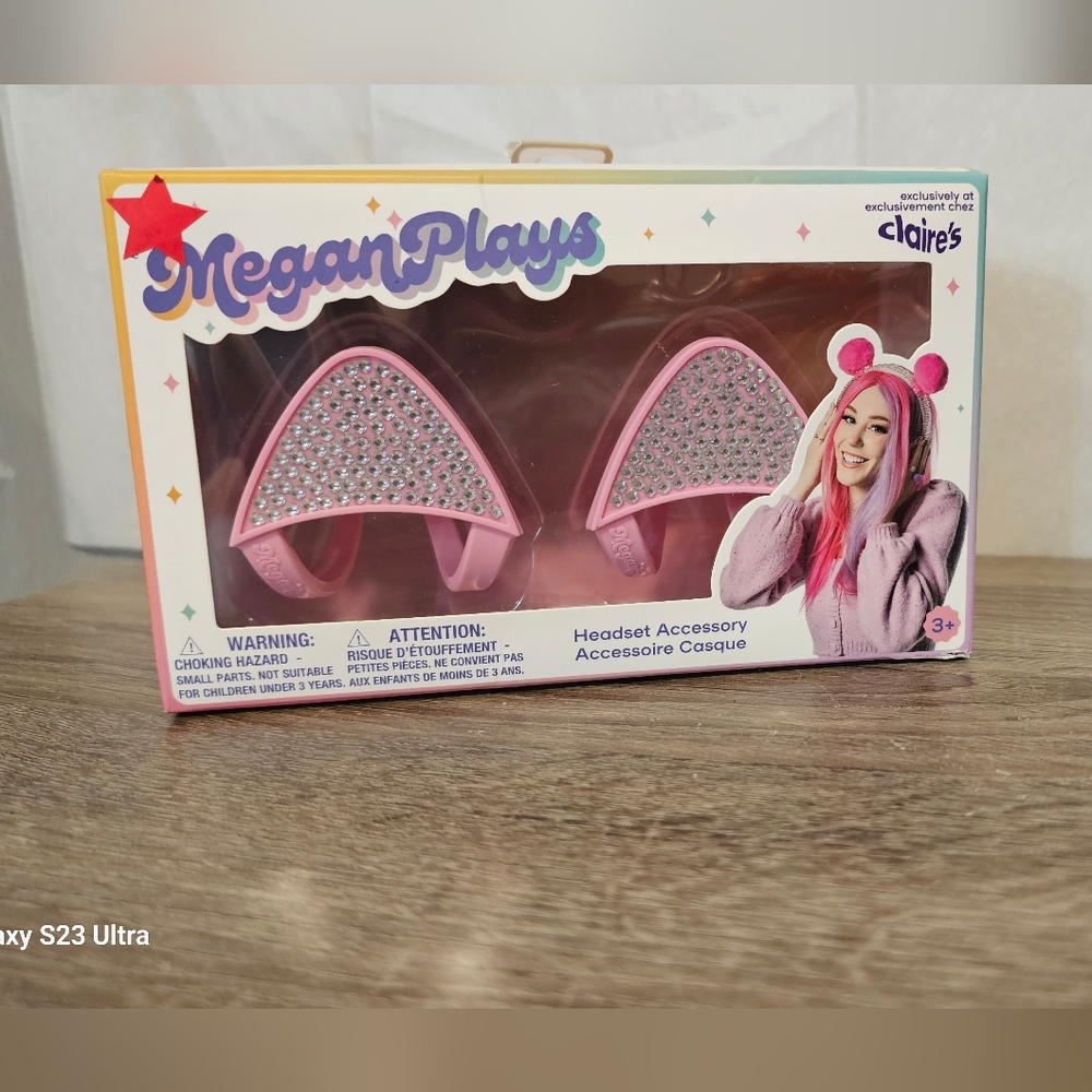 MeganPlays Claire's Exclusive Bling Cat Ears Headset Accessory- NWT